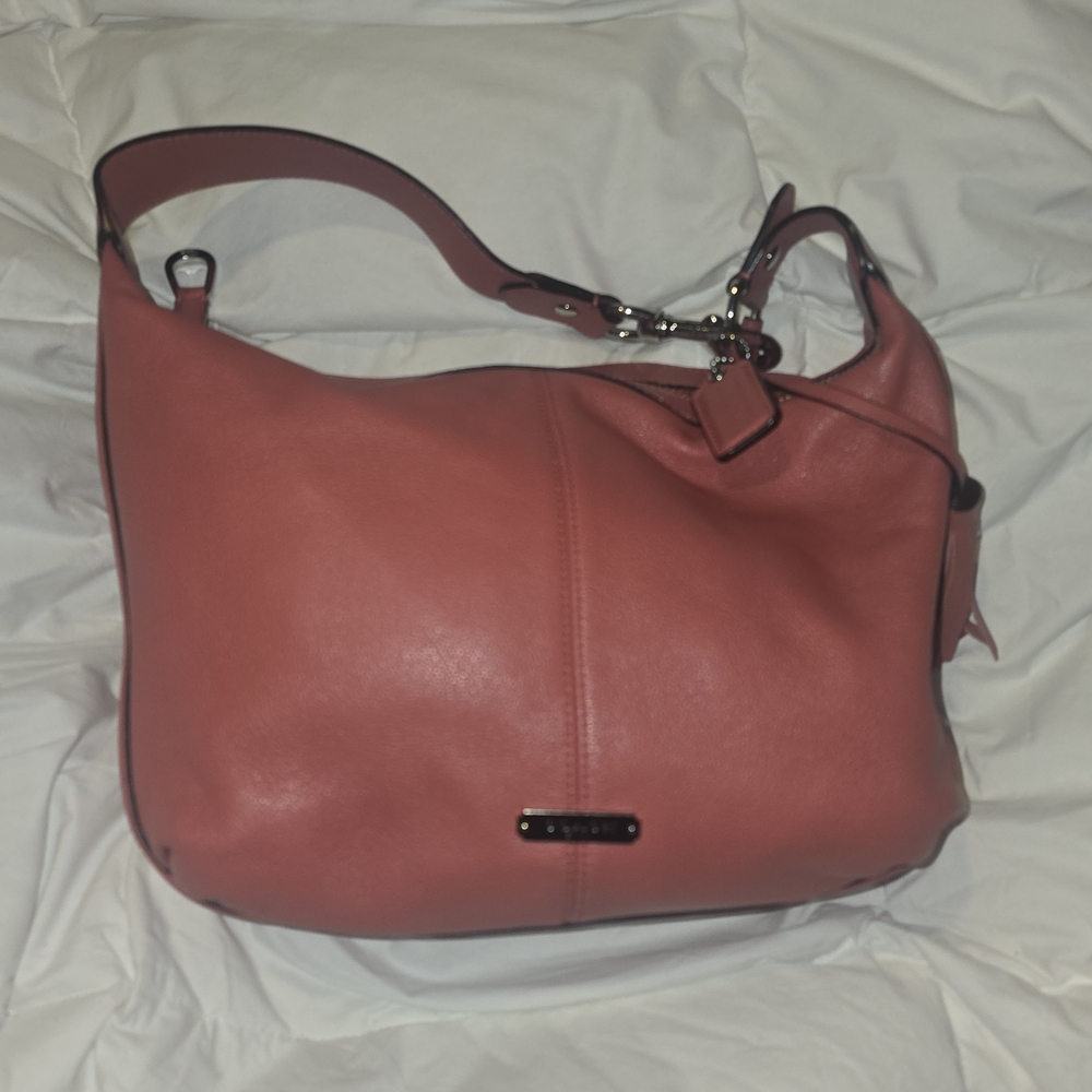 Coach Coral Leather Shoulder Hobo